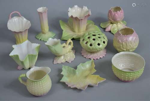 A Collection of Eleven Pieces of Worcester Porcelain Floral ...