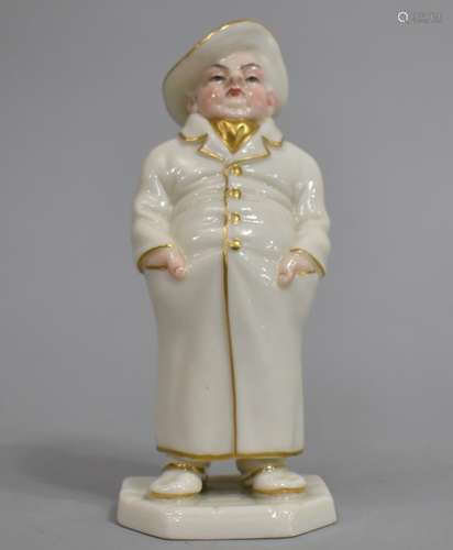 A Royal Worcester Porcelain Figural Menu Holder, Down and Ou...