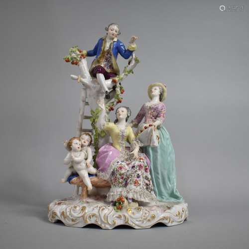 A Late 19th Century Large German Porcelain Figure Group, App...