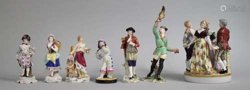 A Collection of Various 19th Century Porcelain Figures to In...