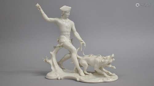 A Nymphenburg Blanc de Chine Sporting Scene Figure Group, 18...