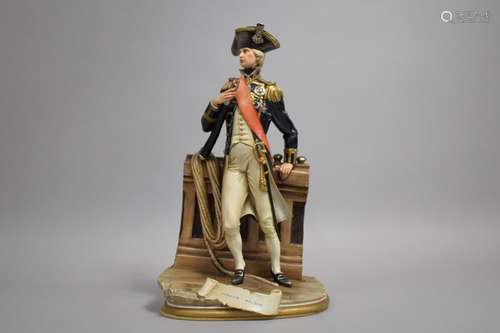 A 20th Century Capodimonte Figure of Horatio Nelson, 33cms H...