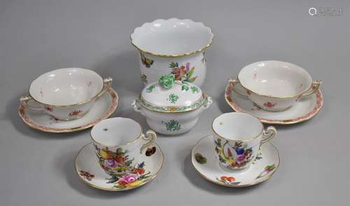 A Collection of Herend Hand Painted Porcelain to Comprise Gr...