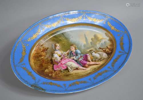 A 19th Century Sevres Porcelain Platter Painted with Lovers ...