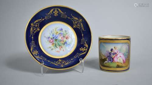 A 19th Century Sevres Cup and Saucer, the Cup with Hand Pain...