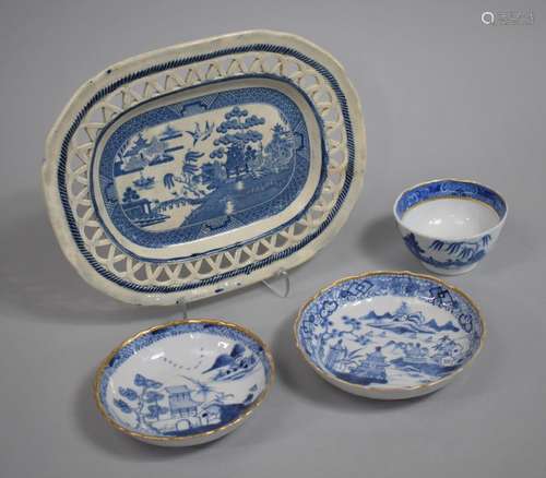 An Early 19th Century English Blue and White Willow Pattern ...