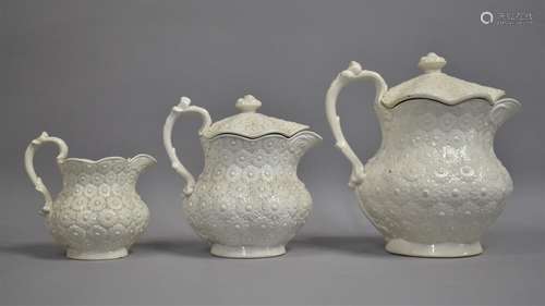 A Graduated Set of Three Mid 20th Century Don Pottery Creamw...