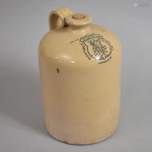 A 19th Century Stoneware Bottle with a Transfer Printed Labe...