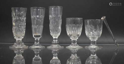 Two 19th Century Rummer Glasses, 13.5cm and 13cm together wi...