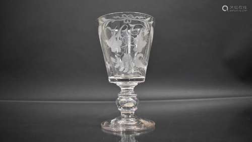 An English, Early Victorian Glass Goblet, C.1848, The Bucket...