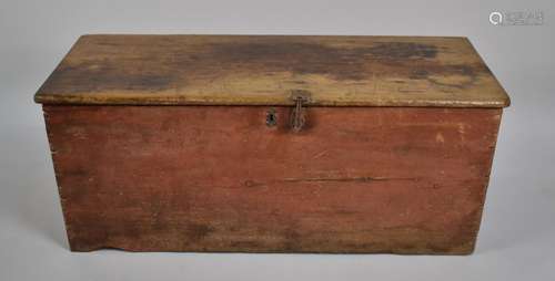 An 18th Century George III Six Plank Pine Box with Original ...