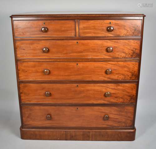 A 19th Century Mahogany Chest of Drawers with a Solid Top ov...