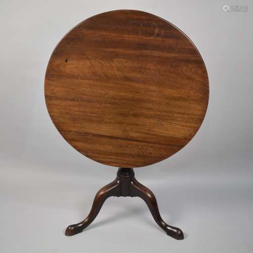 A 19th Century Mahogany Snap Top Tripod Table with Circular ...