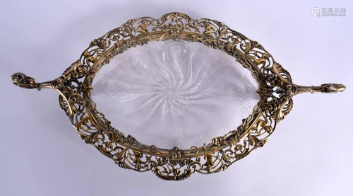 A FINE AND RARE ANTIQUE SILVER GILT AND STOURBRIDGE CRYSTAL ...