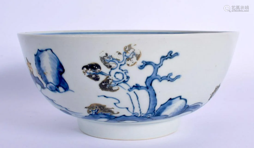 AN 18TH CENTURY CHINESE NAN KING CARGO BLUE AND WHITE BOWL Q...