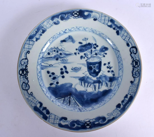 A LATE 17TH CENTURY CHINESE EXPORT BLUE AND WHITE PORCELAIN ...