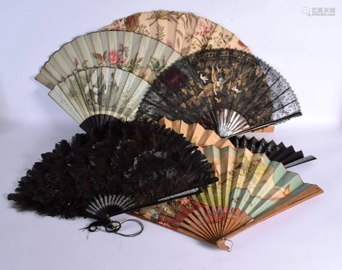 A COLLECTION OF VINTAGE FANS. (qty)