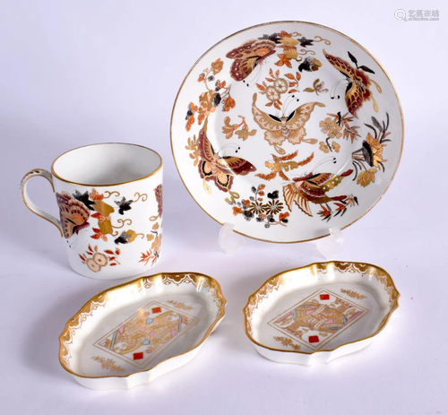 19TH CENTURY WEDGWOOD COFFEE CAN AND SAUCER PAINTED AND GILD...