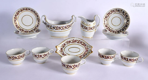 FLIGHT BARR PART TEA SERVICE PAINTED AND GILDED WITH A STYLI...