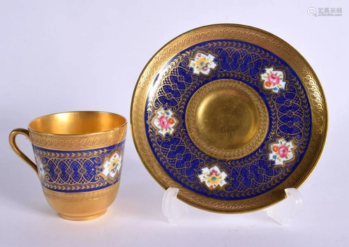 LATE 19TH/EARLY 20TH CENTURY CAULDON CUP AND SAUCER HEAVILY ...