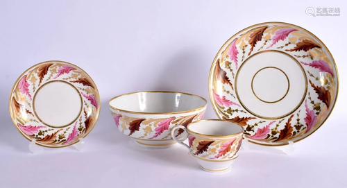 EARLY 19TH CENTURY BARR FLIGHT AND BARR CUP AND SAUCER PAINT...