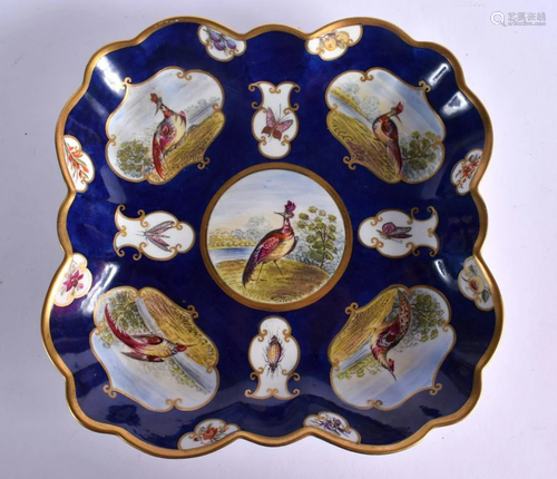 EARLY 19TH CENTURY BARR FLIGHT AND BARR SQUARE LOBED DISH PA...