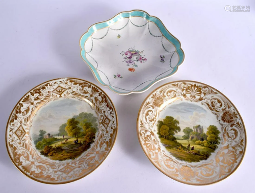 EARLY 19TH CENTURY DERBY PAIR OF PLATES PAINTED WITH TITLED ...