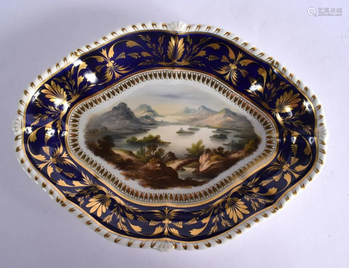 EARLY 19TH CENTURY DERBY DISH PAINTED WITH A VIEW OF THE ‘VA...