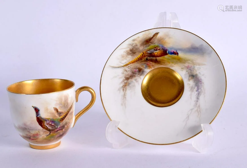 ROYAL WORCESTER DEMI TASSE COFFEE CUP AND SAUCER EACH PIECE ...