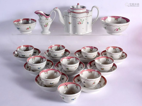 LATE 18TH CENTURY NEW HALL TEA SERVICE PAINTED CHINESE EXPOR...