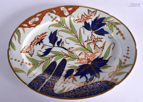 EARLY 19TH C. COALPORT OVAL SERVING TRAY PAINTED WITH THE FI...