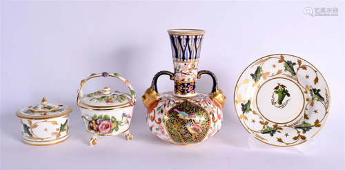 LATE 19TH CENTURY CROWN DERBY IMARI TWO HANDLED VASE WITH MA...