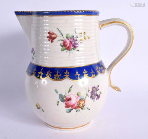 18TH CENTURY CHELSEA DERBY BARREL MOULDED JUG BY EDWARD WITH...