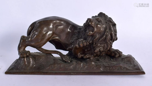 Antoine Louis Bayre (1795-1875) French Bronze Scowling lion....