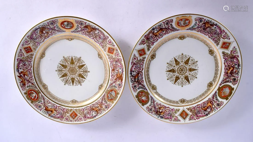 A PAIR OF LATE 19TH CENTURY SEVRES PORCELAIN CABINET PLATES ...