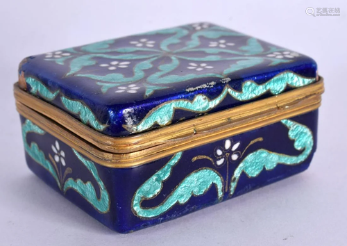 A LOVELY ART NOUVEAU EUROPEAN ENAMELLED RECTANGULAR BOX. 6 c...