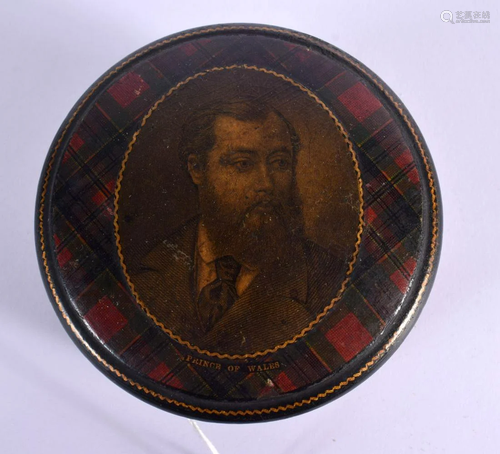 A RARE ANTIQUE SCOTTISH PRINCE OF WALES STRING BOX AND COVER...