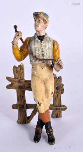 AN EARLY 20TH CENTURY AUSTRIAN COLD PAINTED BRONZE JOCKEY. 1...