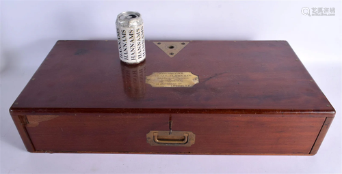 A FINE AND LARGE MAHOGANY CASED PAIR OF SHOP WEIGHING SCALES...