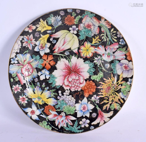 AN EARLY 20TH CENTURY CHINESE MILLIFIORE PORCELAIN DISH Late...