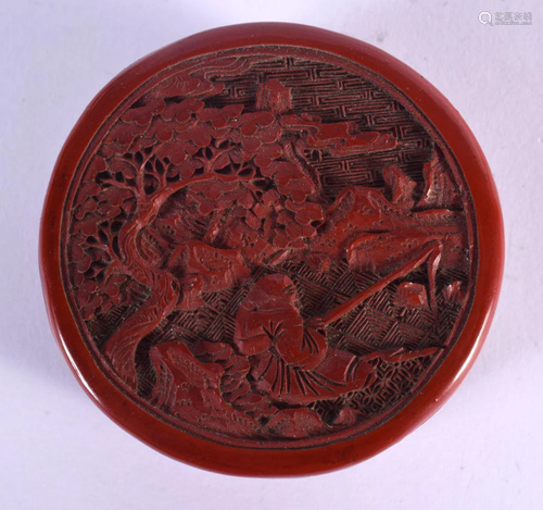 AN 18TH/19TH CENTURY CHINESE CINNABAR LACQUER BOX AND COVER ...