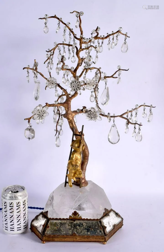 A LARGE 19TH CENTURY FRENCH ROCK CRYSTAL AND ORMOLU FIGURAL ...