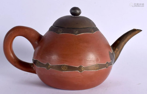 AN UNUSUAL EARLY 20TH CENTURY TURKISH TOPHANE TERRACOTTA TEA...