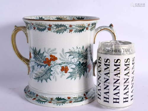 A RARE 19TH CENTURY ENGLISH TWIN HANDLED MYSTERY MUG unusual...