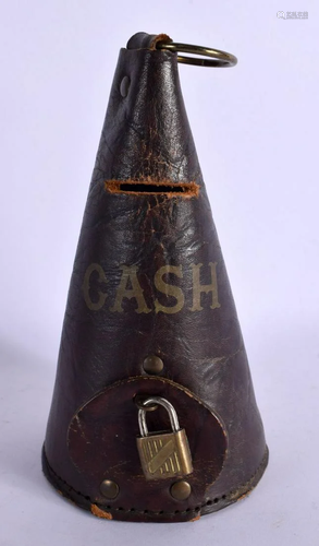 A RARE EARLY 20TH CENTURY BUS CONDUCTORS LEATHER CASH COLLEC...