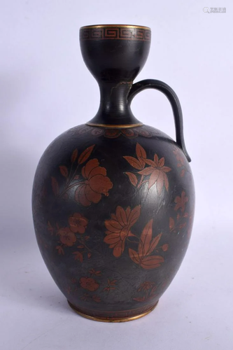 A LOVELY 19TH CENTURY CONTINENTAL TERRACOTTA REDWARE JUG Aft...