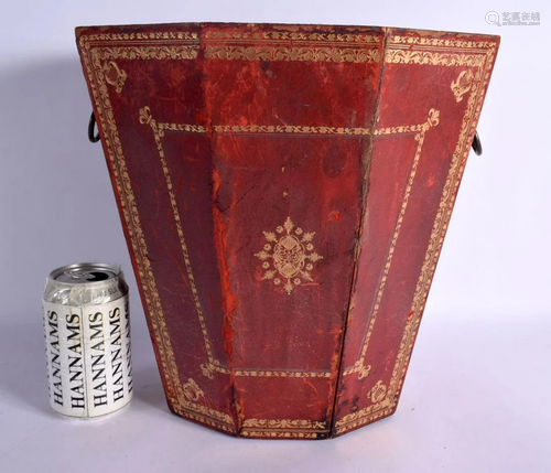 A CHARMING COUNTRY HOUSE REGENCY LEATHER TWIN HANDLED BUCKET...