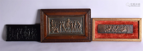 TWO LARGE 19TH CENTURY EUROPEAN GRAND TOUR RECTANGULAR PANEL...