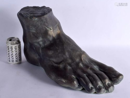 A LARGE BRONZED HEAVY GRAND TOUR TYPE FOOT After the Antiqui...