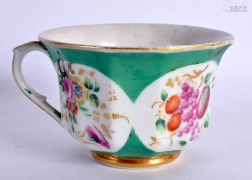 A 19TH CENTURY RUSSIAN PORCELAIN FLORAL CABINET CUP. 11 cm w...